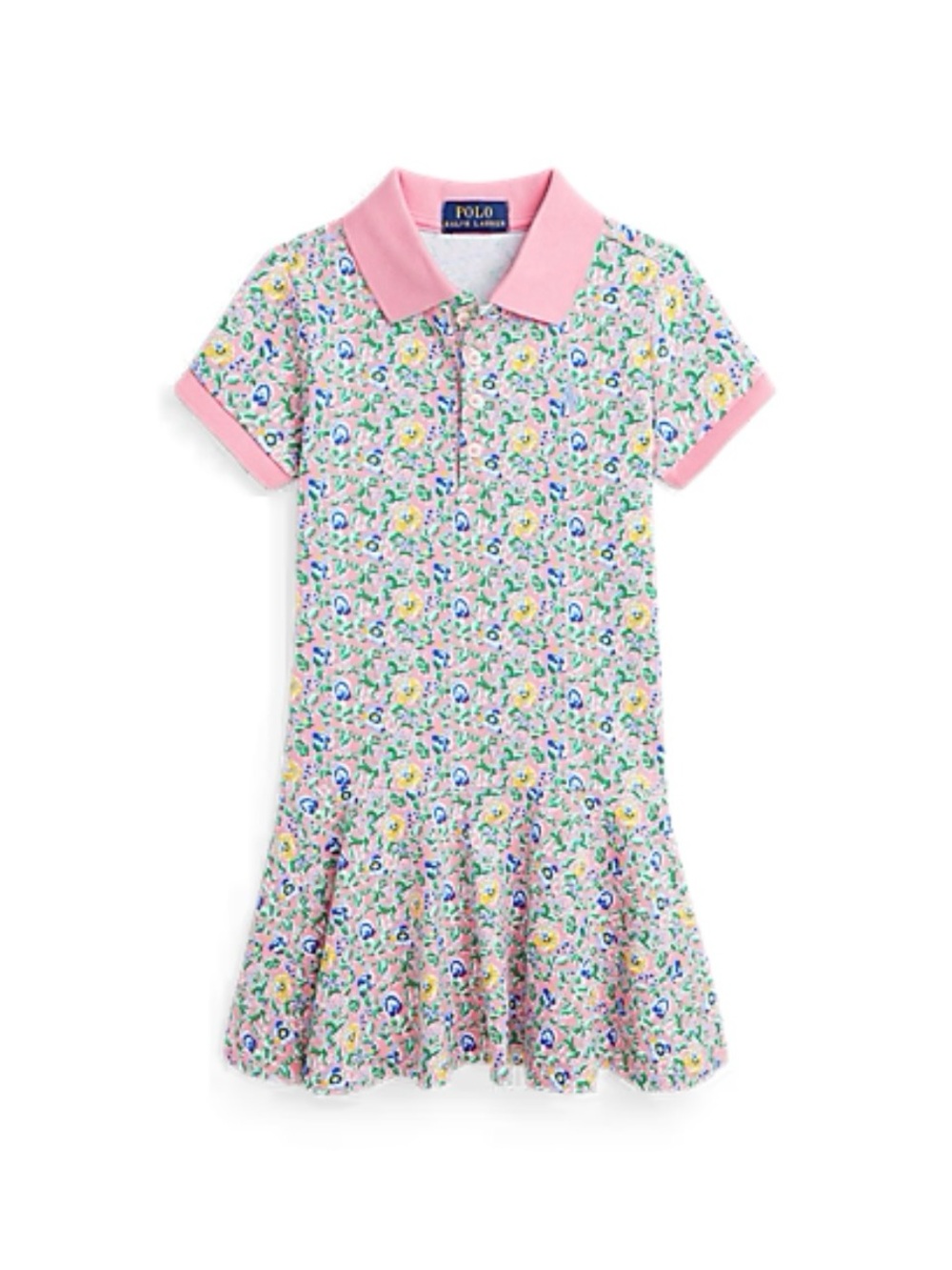 Ralph Lauren Floral Stretch Mesh Polo Dress